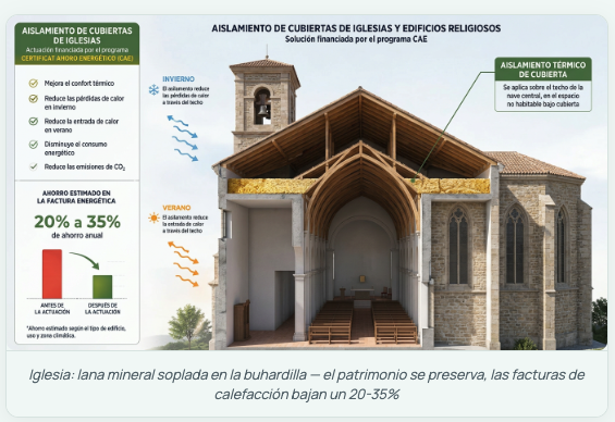 Aislamiento cubierta iglesia