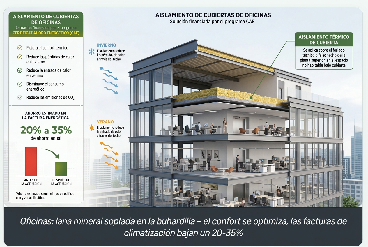Aislamiento cubierta oficinas