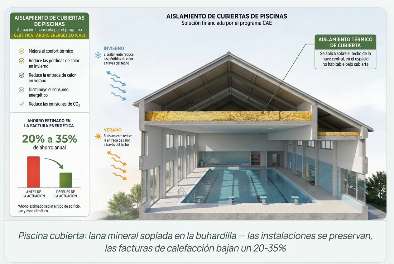 Aislamiento cubierta piscina