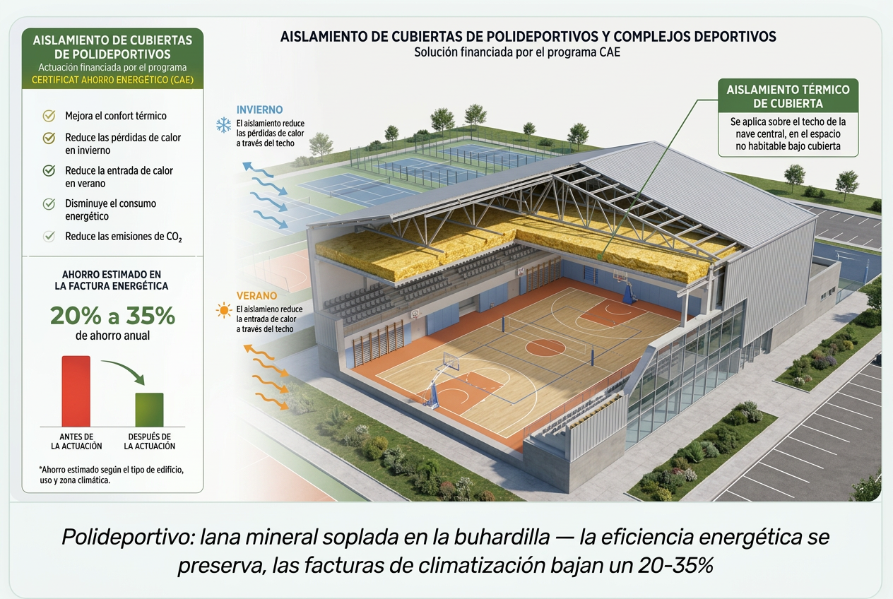 Aislamiento cubierta polideportivo