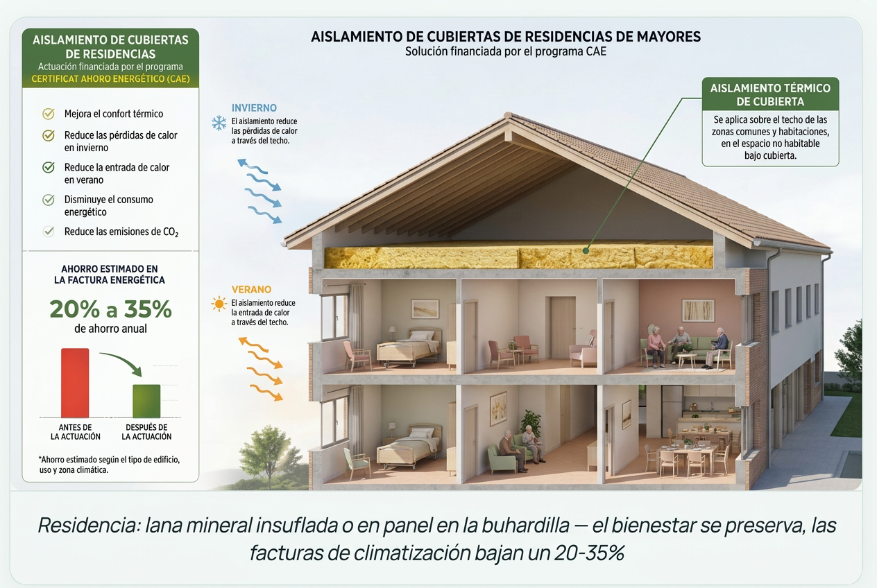 Aislamiento cubierta residencia
