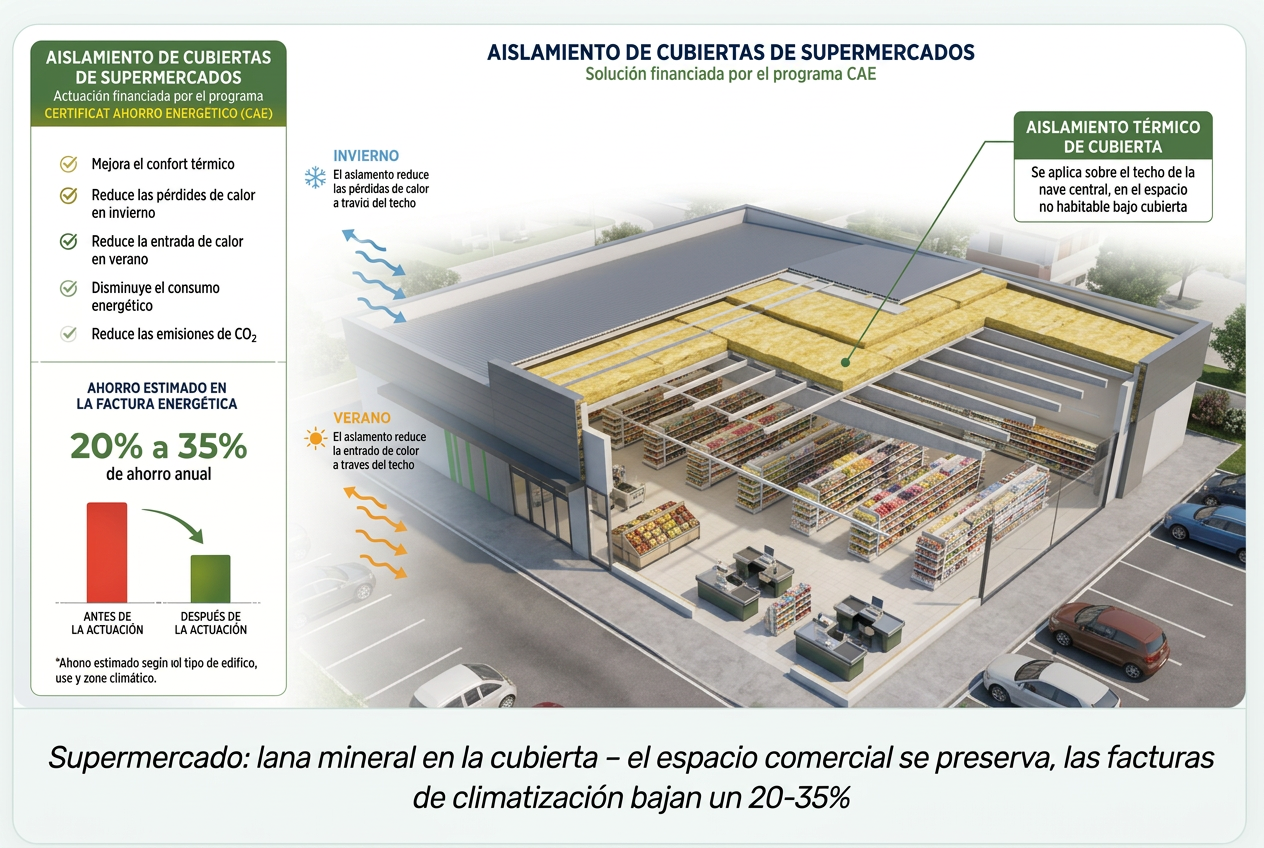 Aislamiento cubierta supermercado